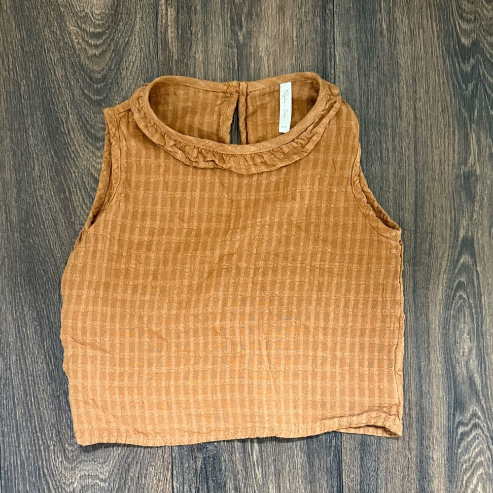 Roll Textured Brown Tank Top